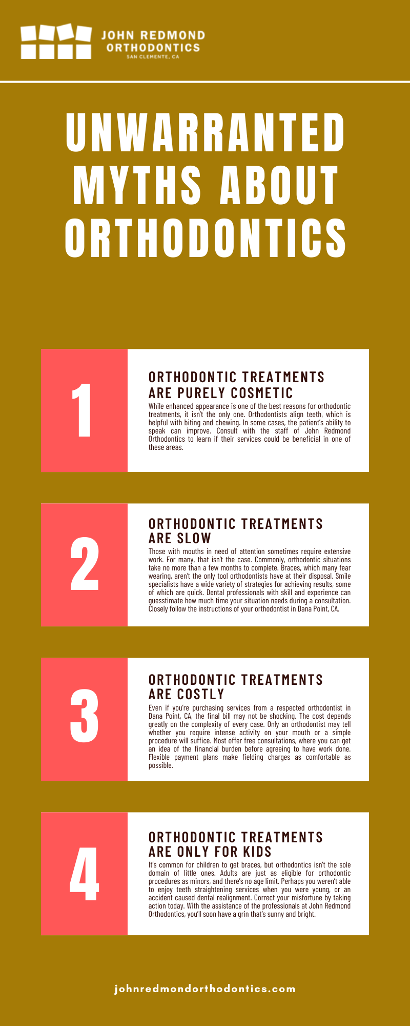 UNWARRANTED MYTHS ABOUT ORTHODONTICS INFOGRAPHIC